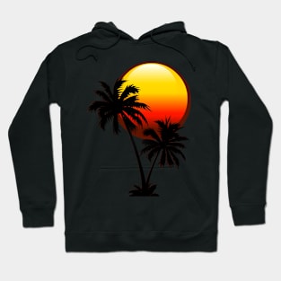 Sunset and Palm Trees Hoodie